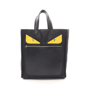 Fendi Bag Bugs Monster Tote Leather Black Yellow